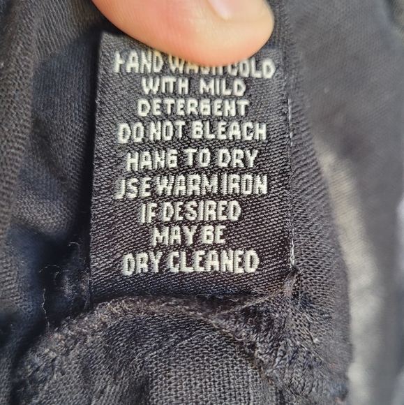 J Peterman Black Floral Embroidered Boho Long Sleeve Blouse Sz L - Picture 7 of 7